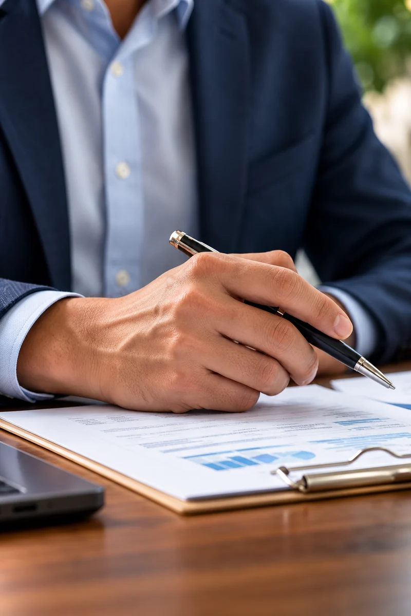 Advisor reviewing a financial plan