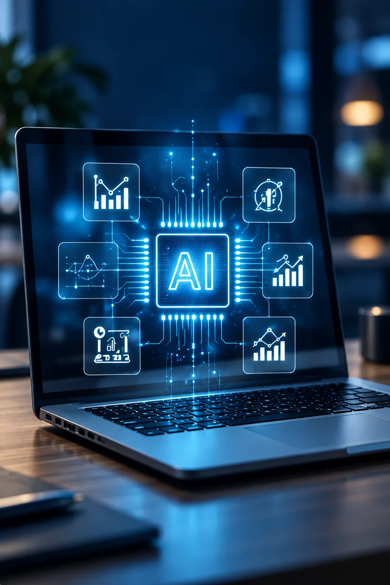 Artificial intelligence concept on a laptop
